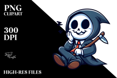 Silly Cartoon Reaper in Suit, High-Quality PNG Product Image 2
