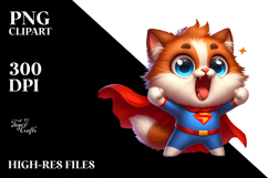 Detailed Fur Cat Superhero Cape PNG Product Image 2