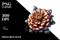 Shiny Zinnia Watercolor Clipart Product Image 1