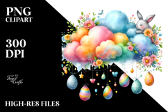 Colorful Cloud Easter Eggs PNG Product Image 2