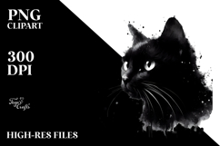 Simple Black Cat PNG Product Image 2