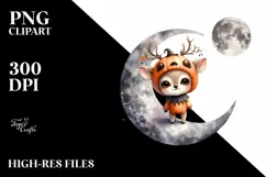 Cute Halloween Deer, High-Quality PNG Product Image 1