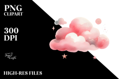Watercolor Pinkish Cloud PNG Product Image 2