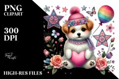 Colorful Dog on Star PNG Product Image 2