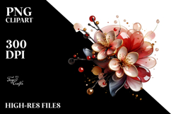 Glossy Cherry Blossom in Material, PNG Product Image 2