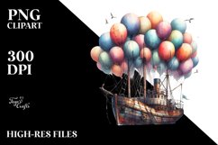 Vintage Rusted Fishing Boat Watercolor PNG Product Image 3
