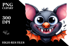 Funny Halloween Bat Goofy Smile, Transparent PNG Product Image 2