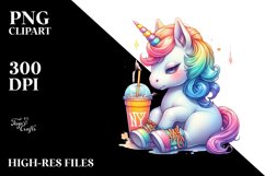 Baby Unicorn at New York Club, Colorful PNG Product Image 1