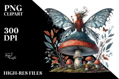 Creative Gothic Fairy on Mushroom PNG Product Image 2