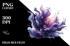 Abstract Floral Watercolor Splash Clipart Product Image 1