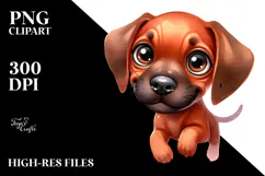 Watercolor Baby Cartoon Rhodesian Ridgeback PNG Product Image 2