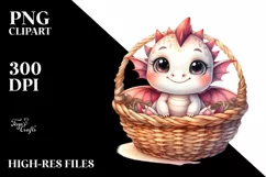 Cute Smiling Baby Dragon PNG Product Image 3