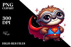 Silly Sloth in Superhero Cape.png Product Image 2