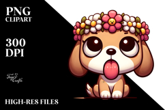 Funny Puppy with Flower Crown.png Product Image 2