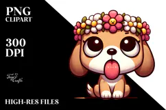 Funny Puppy with Flower Crown.png Product Image 2