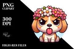 Funny Puppy with Flower Crown.png Product Image 2
