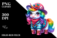 Funny Cute Baby Unicorn in Style PNG Product Image 2