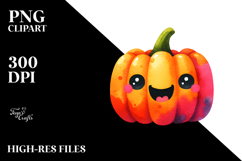 Funny Vibrant Pumpkin, Cute Watercolor Product Image 2