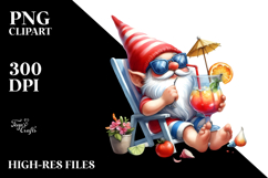 Whimsical Gnome Drinking Cocktail PNG Product Image 2