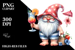 Whimsical Gnome in Beachwear PNG Product Image 2