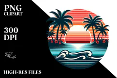 Retro Tropical Island Sunset, 20 oz Tumbler Product Image 2