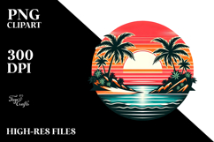 Retro Tropical Island Sunset, 20 oz Tumbler Product Image 2