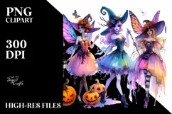 Vibrant Halloween Fairy | Sublimation | Clipart Product Image 1