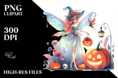 Vibrant Halloween Fairy | Sublimation | Clipart Product Image 2