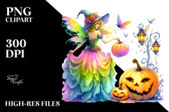 Vibrant Halloween Fairy | Sublimation | Clipart Product Image 2