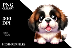 Cute Cartoon Saint Bernard PNG Product Image 2