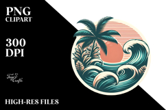 Retro Tropical Waves, 20 oz Tumbler Product Image 2