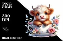 Cute Highland Cow | Sublimation | Clipart Product Image 3
