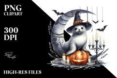 Halloween Seal on Moon PNG Product Image 2