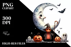 Funny Halloween Moon, Transparent PNG Product Image 3