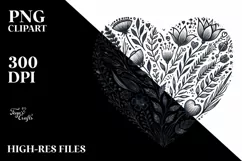 Vintage Hand Drawn Heart PNG Product Image 2
