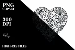 Vintage Hand Drawn Heart PNG Product Image 2