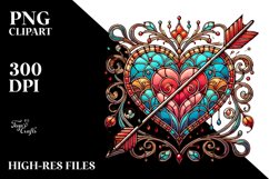 Retro Stained Heart PNG Product Image 2