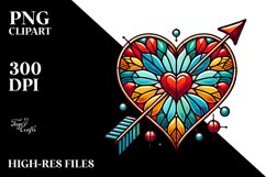 Retro Stained Heart PNG Product Image 2