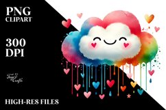 Smiling Cloud with Hearts, Transparent PNG Product Image 2