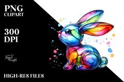 Colorful Bunny Made of , Transparent PNG Product Image 2