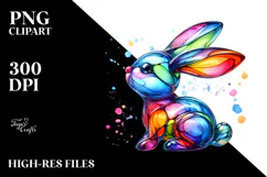 Colorful Bunny Made of , Transparent PNG Product Image 2