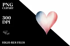 Simple Washed Watercolor Heart PNG Product Image 2