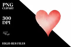 Simple Washed Watercolor Heart PNG Product Image 2