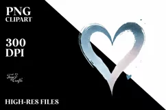 Simple Washed Watercolor Heart PNG Product Image 2