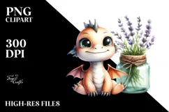 Watercolor Smiling Baby Dragon in Jar Product Image 2