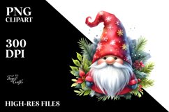 Vibrant Christmas Gnome Watercolor PNG Product Image 3