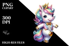Baby Unicorn in Foxtrot Dancer&#039;s Attire, Colorful PNG Product Image 3