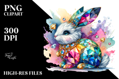 Colorful Bunny made of Diamonds PNG Product Image 2