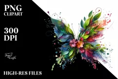 Vibrant Abstract Flower Butterfly PNG Product Image 1
