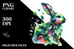 Abstract Vibrant Watercolor Rabbit , 20 oz Tumbler Product Image 2